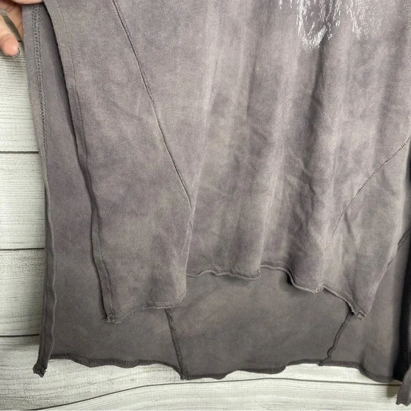 We The Free Gray Graphic T-Shirt Dress with Black Sequin Sleeves - Picture 3 of 9